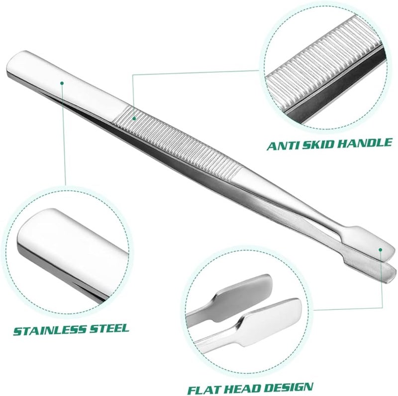 Stainless Steel Eyelash Extension Tweezers 6PCS Ergonomic Non Magnetic Durable Grip - Image 5